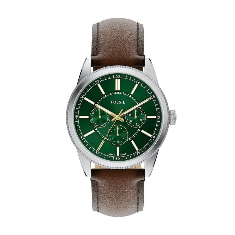 Montre Analogique Fossil collection Pearson bracelet cuir marron - packshot sur fond neutre.