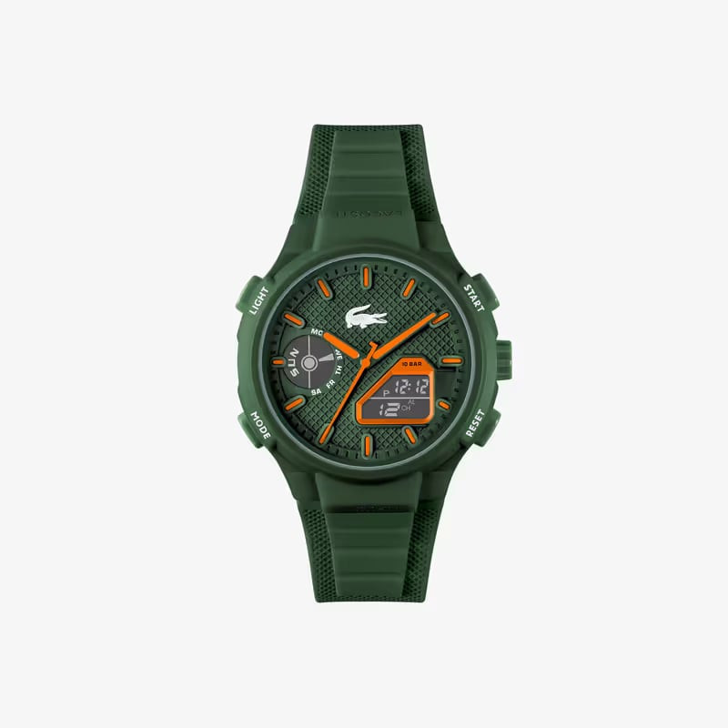 Packshot de la Montre Analogique et Digitale LACOSTE LC33 Bracelet Silicone Kaki