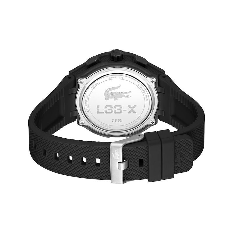 Montre Analogique et Digitale LACOSTE Collection LC33 Bracelet Silicone Noir en packshot