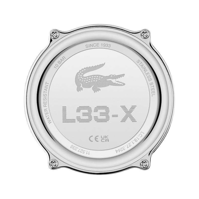 Détail du cadran de la Montre Analogique et Digitale LACOSTE LC33 bracelet silicone blanc