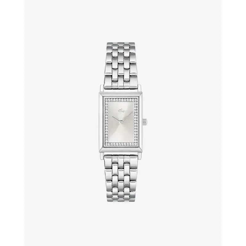 Montre femme Lacoste Catherine 2093596, cadran rose soleillé, cristaux, bracelet à maillons en acier