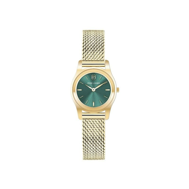Packshot du produit Montre Analogique Pierre Lannier Collection Pya Bracelet Acier Milanais Doré.