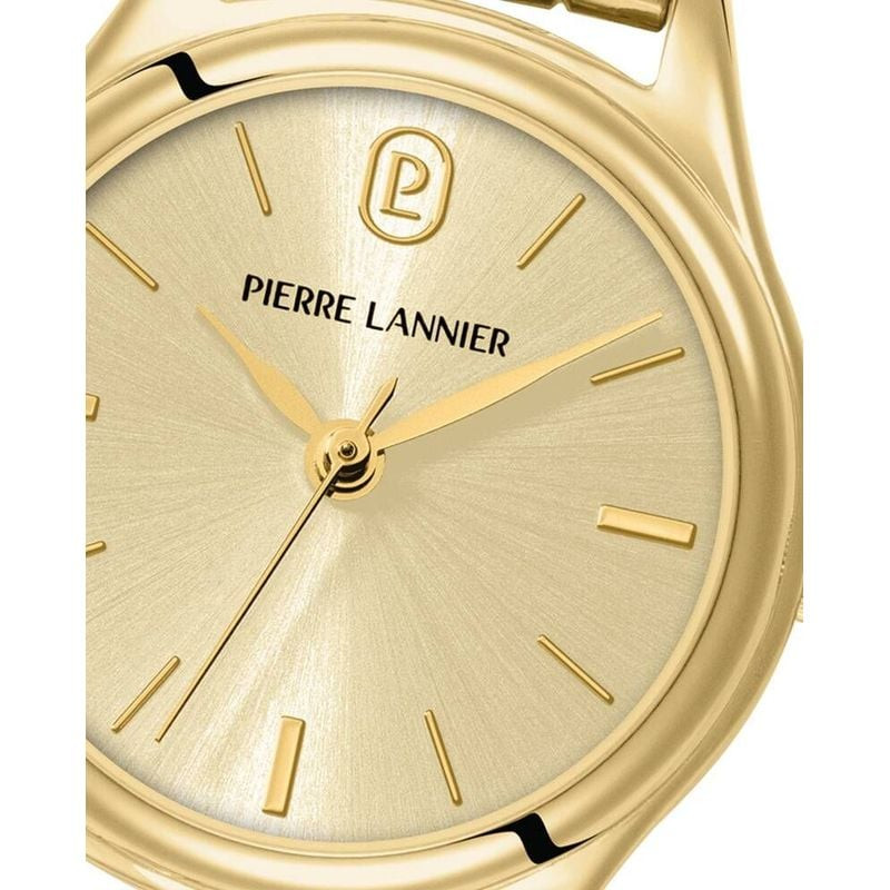 Montre Analogique Pierre Lannier collection Pya bracelet acier doré avec cadran soleil champagne