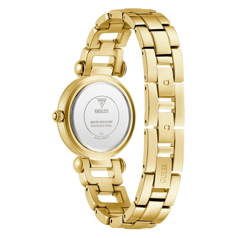 Gros plan sur la Montre Analogique GUESS Collection Ginger Bracelet Acier Doré