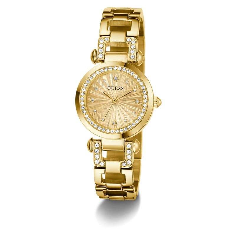 Montre Analogique GUESS Collection Ginger Bracelet Acier Doré en packshot sur fond neutre.