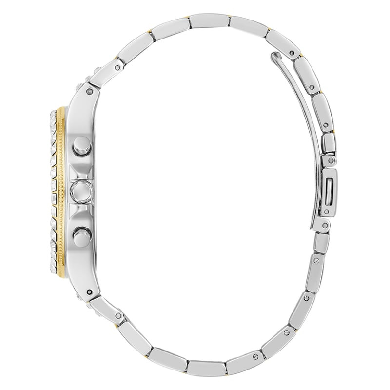 Montre Analogique GUESS Collection Moonlight Bracelet Acier Bicolore Doré, détail du bracelet acier 
