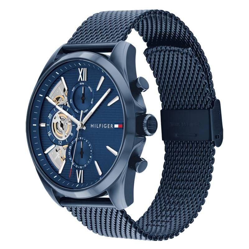 Packshot - Montre Analogique TOMMY HILFIGER Collection Baker Bracelet Acier Bleu