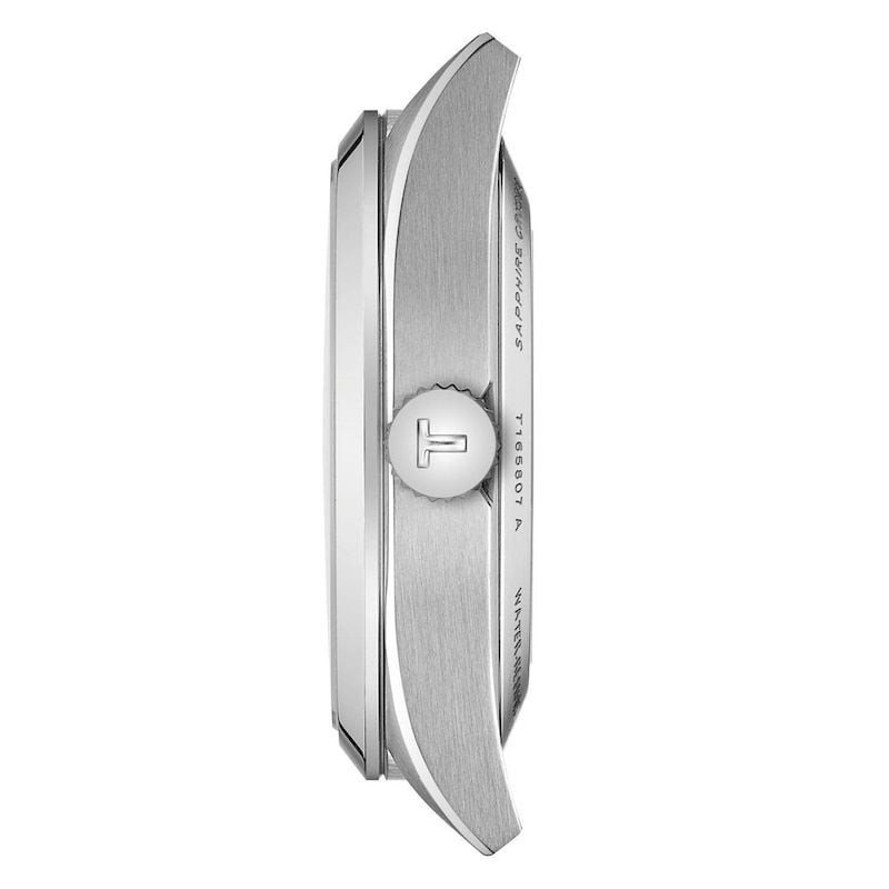 Montre Automatique TISSOT Collection Gentleman Bracelet acier gris – détail du bracelet et du fermoi