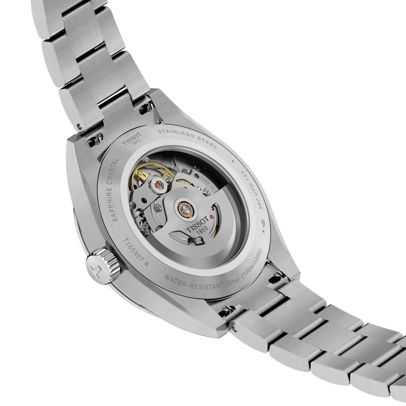 Packshot de la Montre Automatique TISSOT Collection Gentleman Bracelet acier gris