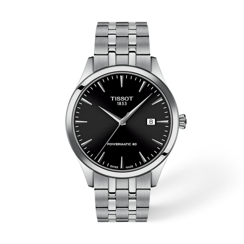 Packshot de la Montre Automatique TISSOT Collection Classic Dream bracelet acier gris