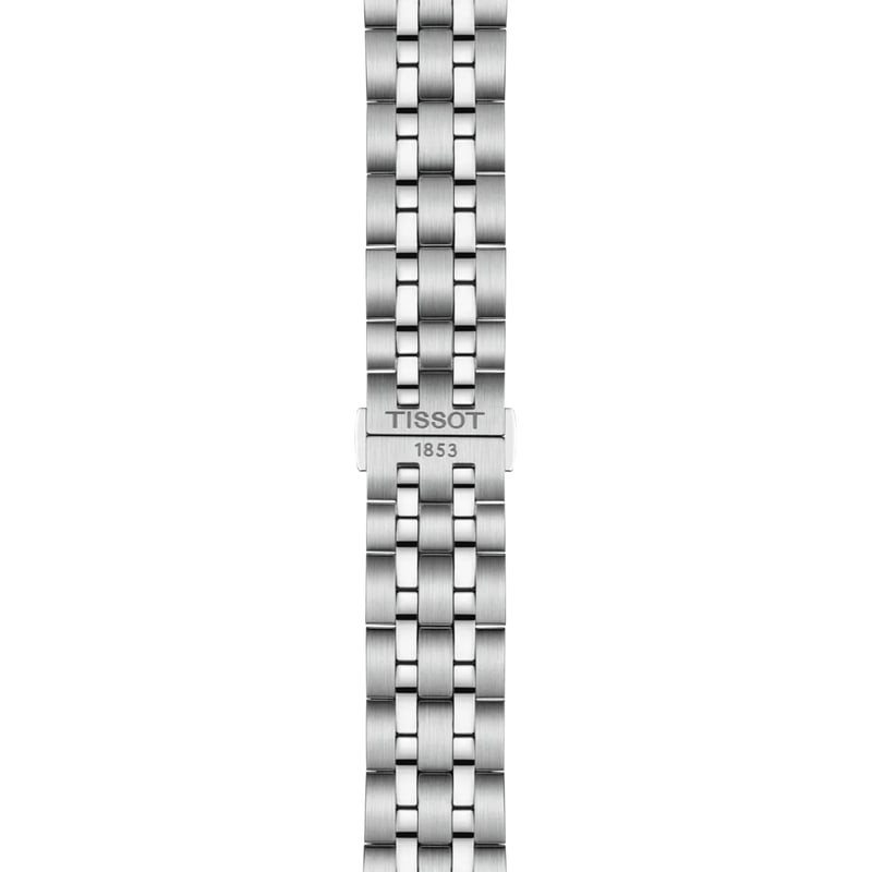 Montre Automatique TISSOT Collection Classic Dream bracelet acier gris - détail du cadran noir