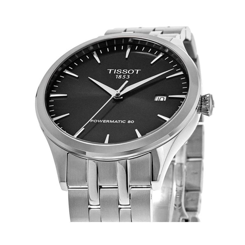 Montre Automatique TISSOT Collection Classic Dream bracelet acier gris - détail du bracelet