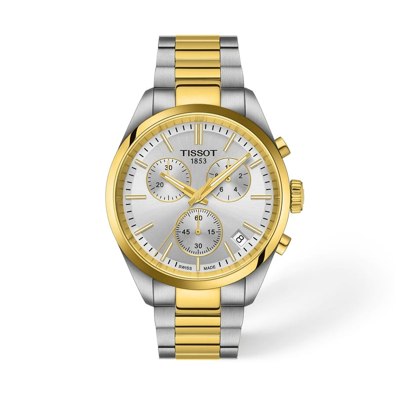 Packshot - Montre Analogique TISSOT Collection PR 100 Chronographe bracelet Acier Bicolore