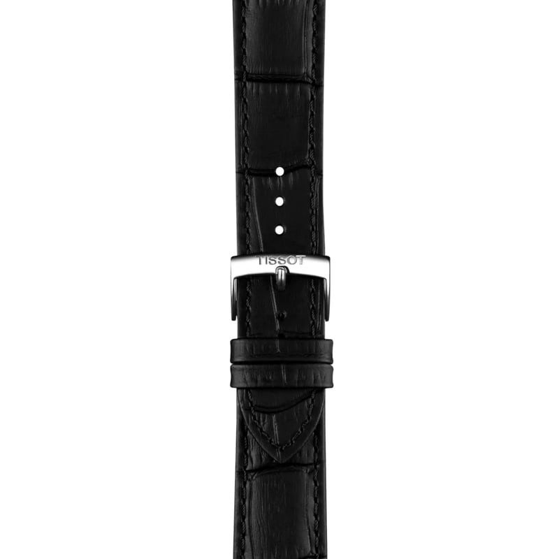 Montre Analogique Tissot Collection PR 100 Bracelet Cuir Noir, cadran noir, verre saphir, étanche 10