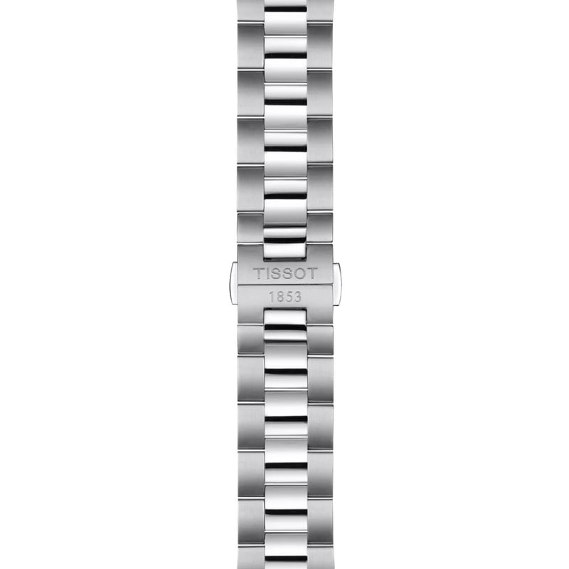 Montre Automatique TISSOT Collection Gentleman Open Heart bracelet acier gris, vue détaillée du cadr
