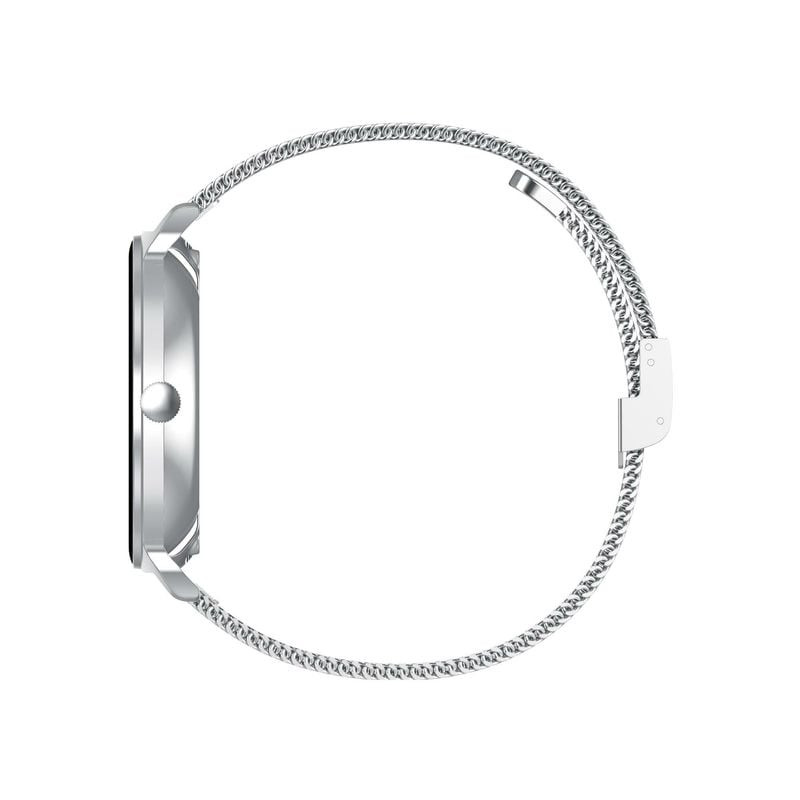 Gros plan sur l'écran de la montre connectée Smarty 2.0 Harmony montrant la fréquence cardiaque et l