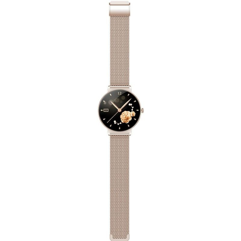 Smarty 2.0 Harmony SW114A portée au poignet avec son élégant bracelet milanais or rose