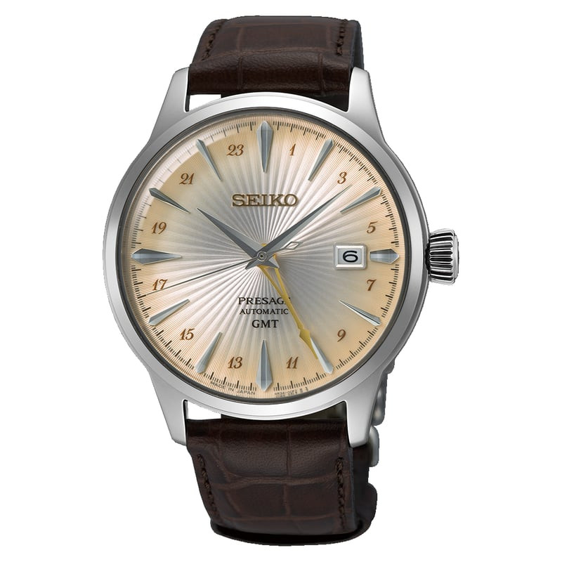 Packshot de la Montre Automatique SEIKO Collection Presage Bracelet Cuir Brun