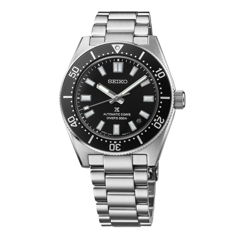 Vue de profil de la Seiko Prospex SPB453J1 avec boîtier en acier inoxydable et couronne vissée.
