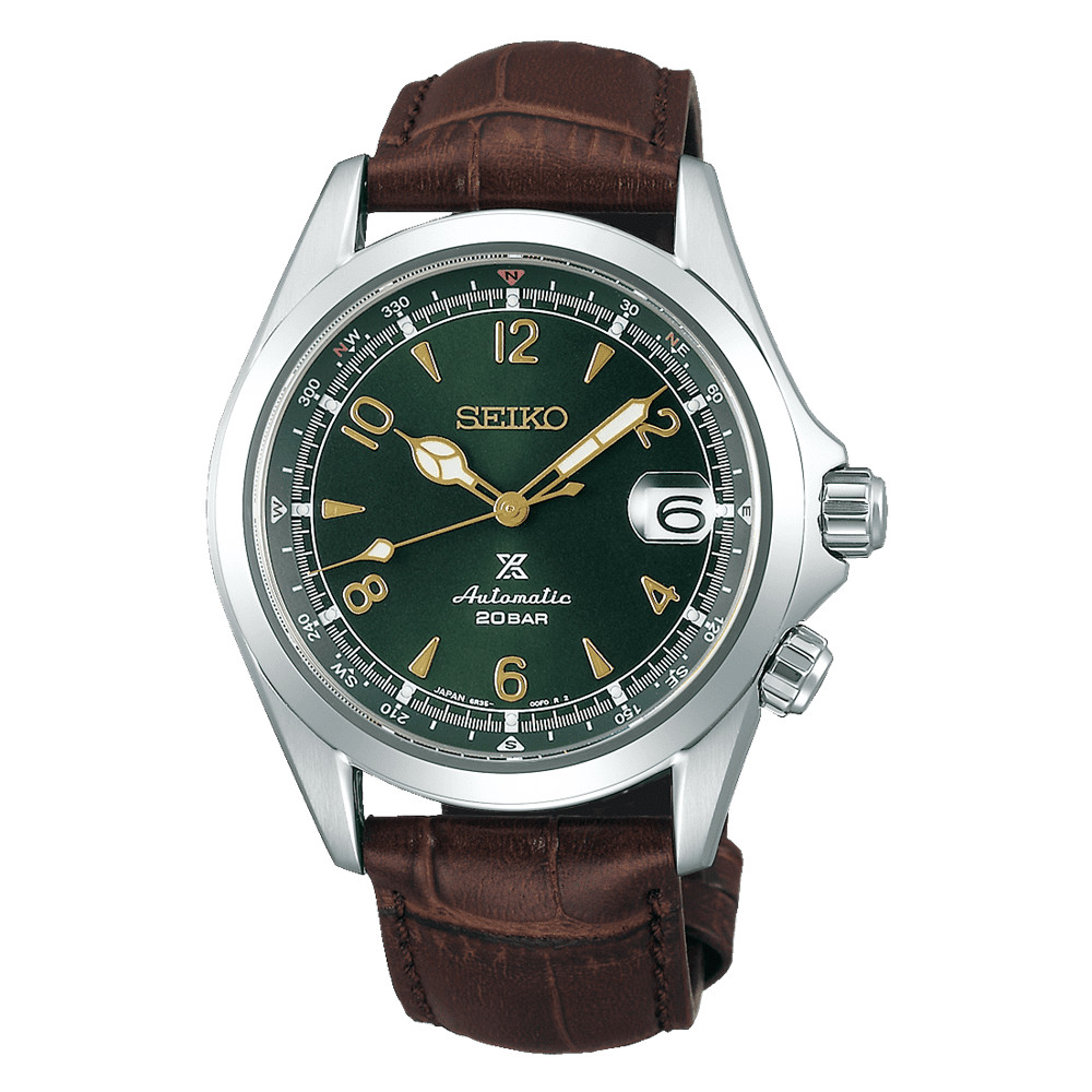 Montre Automatique SEIKO Collection Prospex Alpinist bracelet cuir marron