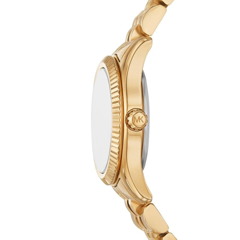 Détail de la Montre Analogique Michael Kors Collection Lexington bracelet acier doré