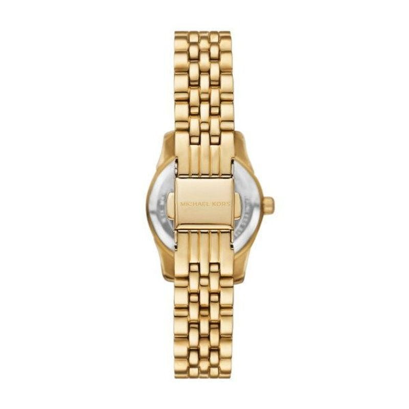 Montre Analogique Michael Kors Collection Lexington bracelet acier doré en packshot.