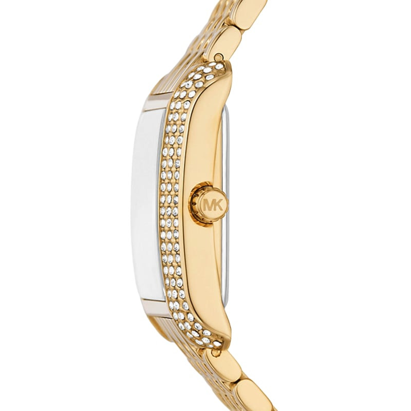 Détail de la Montre Analogique Michael Kors Collection Emery Bracelet Acier Doré avec cadran vert
