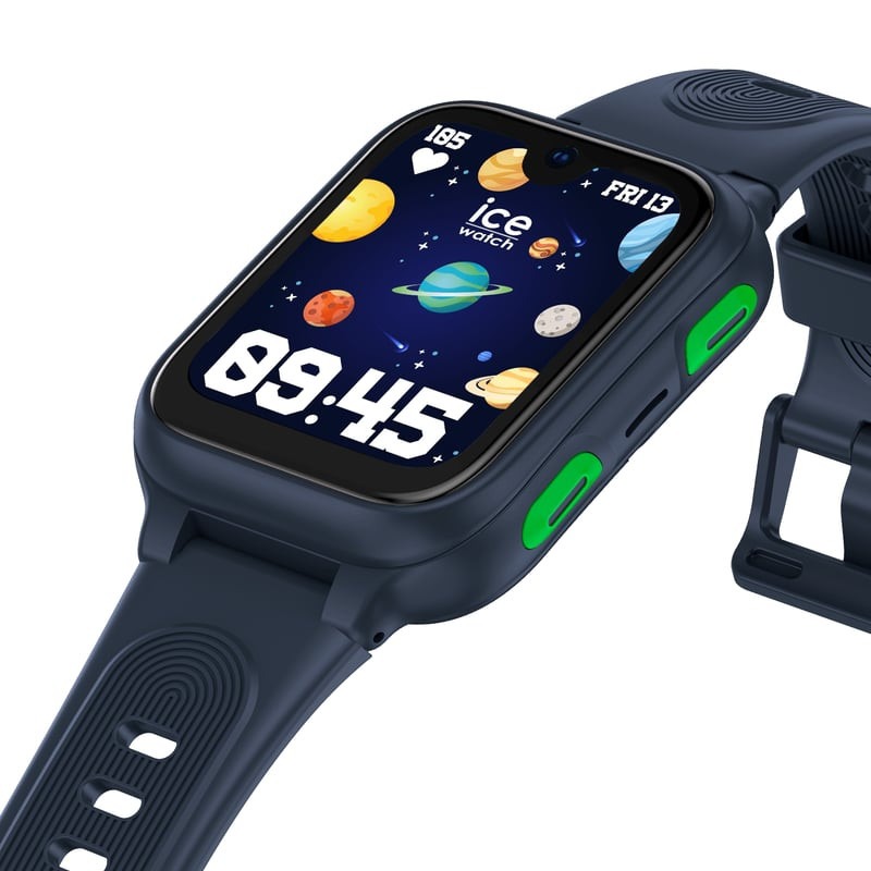 Montre Connectée ICE WATCH Collection KIDS 4G 2.0 Bracelet Silicone Bleu, vue détaillée du cadran et