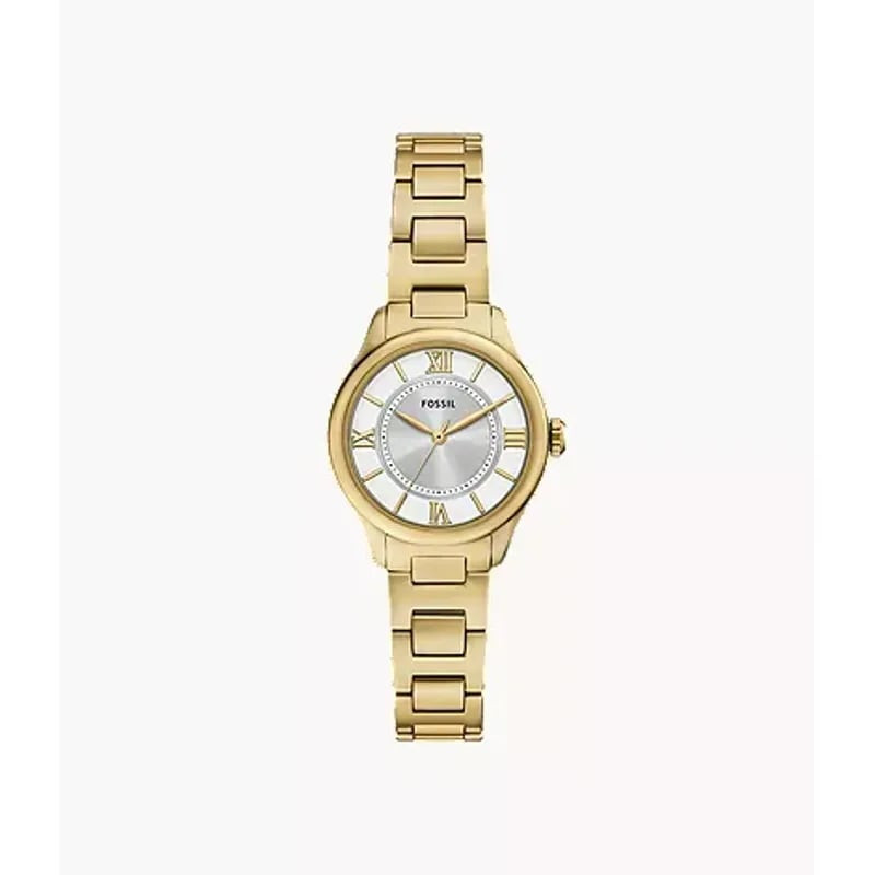 Montre Analogique FOSSIL collection Gilmore bracelet acier doré, photographie packshot