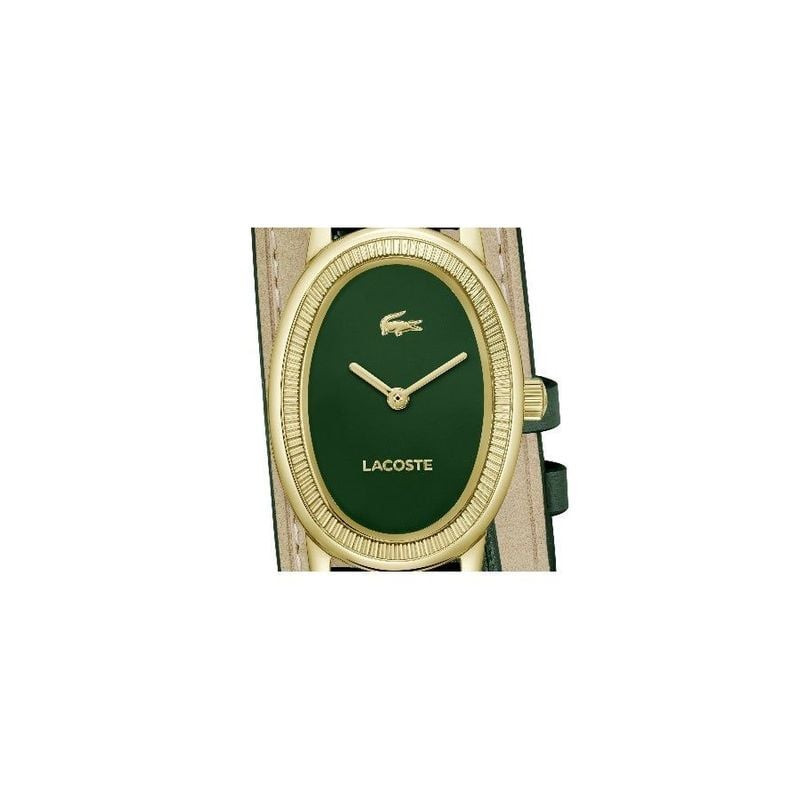Montre Analogique LACOSTE Collection Parisienne bracelet cuir vert - vue de détail
