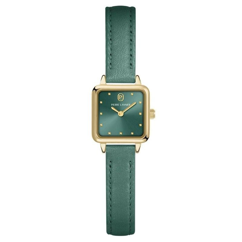 Montre Analogique PIERRE LANNIER Collection Néora Bracelet Cuir Vert vue packshot