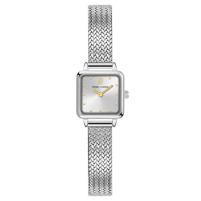 Packshot de la Montre Quartz Pierre Lannier Collection Néora Bracelet Acier Argenté.