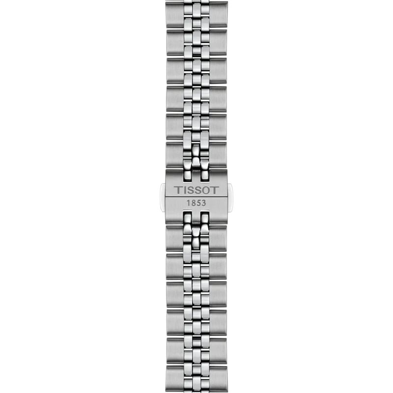 Montre Automatique TISSOT Collection Ballade bracelet acier gris, vue détaillée du cadran et du boît