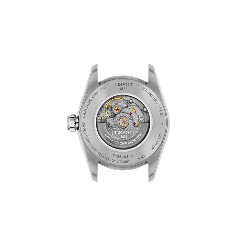 Gros plan de la Montre Automatique TISSOT Collection Ballade Bracelet Acier Gris