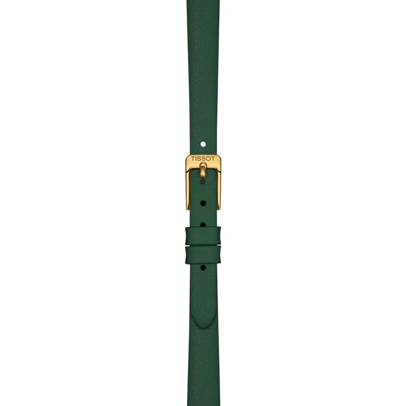 Packshot de la Montre Analogique TISSOT Collection Lovely Round bracelet cuir vert