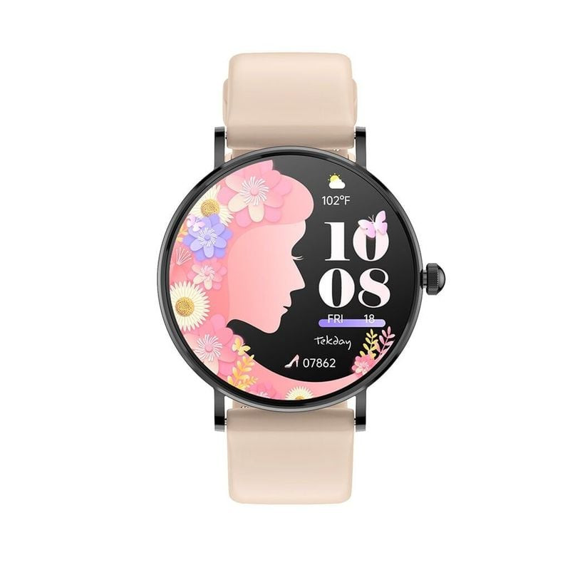 Montre Connectée TEKDAY collection Connect bracelet silicone rose en packshot