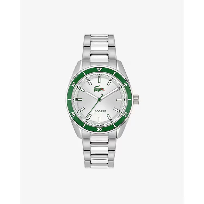 Packshot montrant la Montre Analogique LACOSTE Collection Boston Bracelet Acier Argent