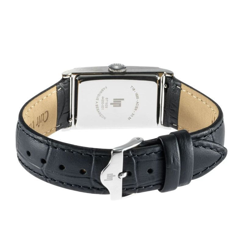 Montre Analogique LIP Churchill bracelet cuir noir en packshot