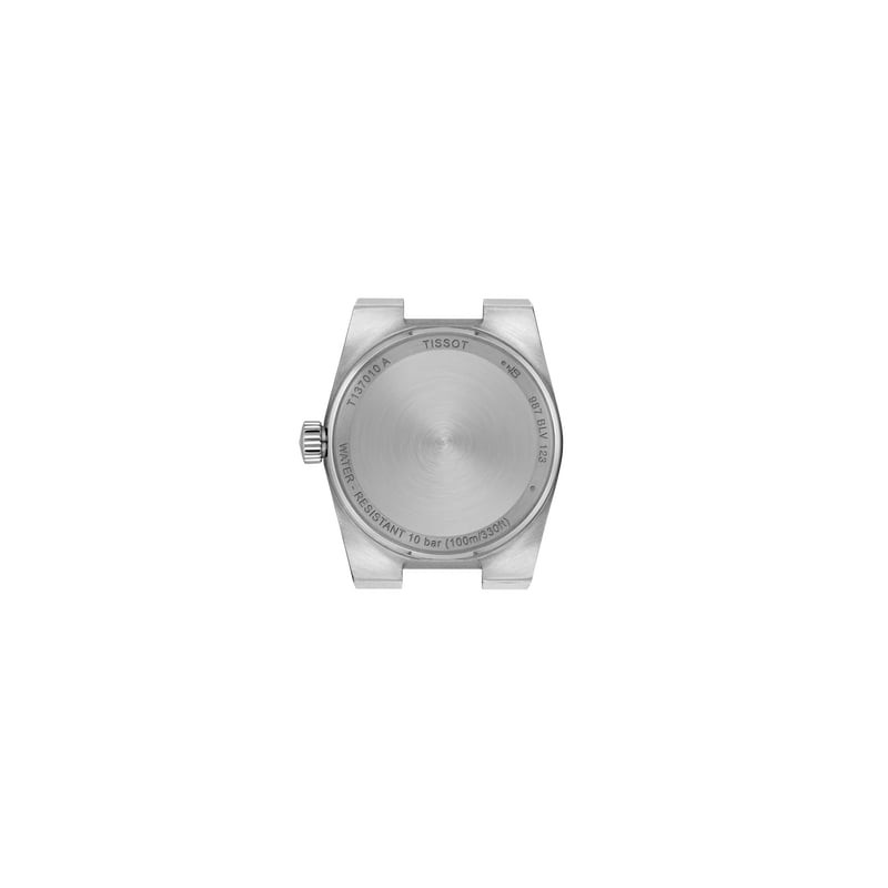 Détail de la Montre Analogique TISSOT collection PRX bracelet acier gris, avec fermoir et boîtier en