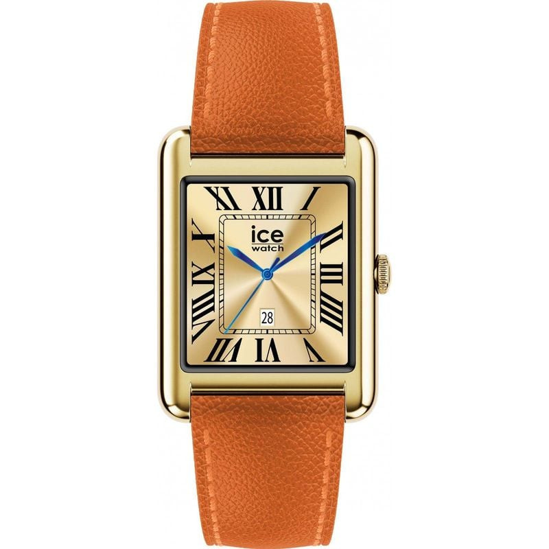 Packshot de la Montre Connectée ICE WATCH collection ICE smart TKS 2.0 bracelet cuir orange