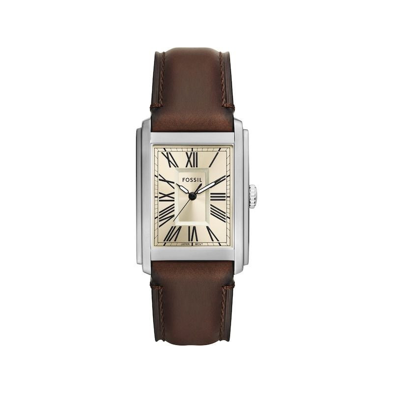 Packshot de la Montre Analogique Fossil Collection Carraway Bracelet Cuir Marron