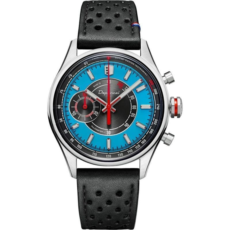 Packshot de la Montre Analogique DEPANCEL MONTRES Collection Allure Bracelet Cuir Noir, vue de face 