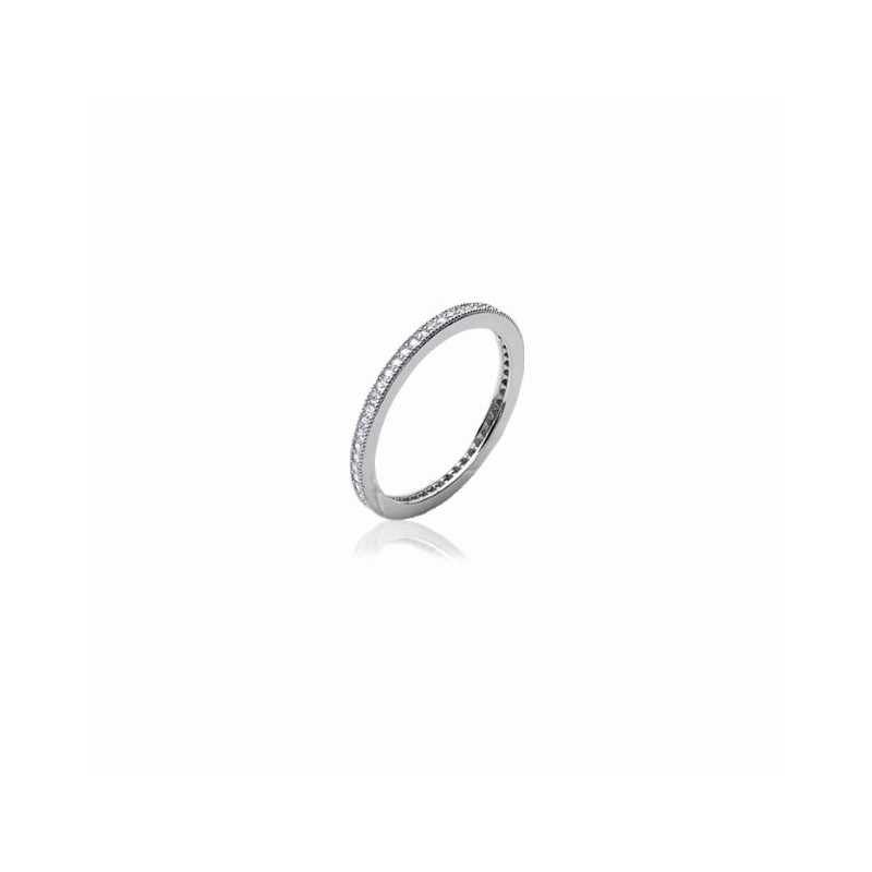 Bague Argent Anneau Micro serti