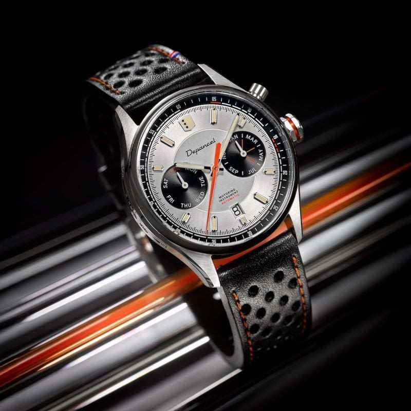 Montre Automatique DEPANCEL MONTRES Collection Allure Autosport bracelet cuir noir en ambiance éléga