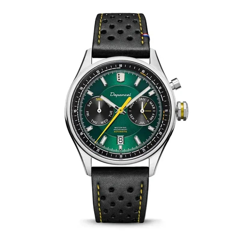 Packshot de la Montre Automatique DEPANCEL MONTRES Collection Allure Autosport bracelet Cuir avec ca