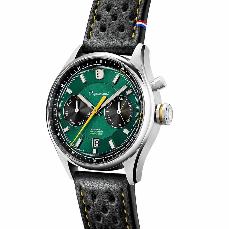 Packshot de la Montre Automatique DEPANCEL MONTRES Collection Allure Autosport bracelet Cuir