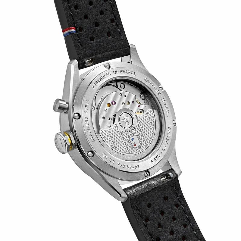 Détail de la Montre Automatique DEPANCEL MONTRES Collection Allure Autosport avec bracelet Cuir et b