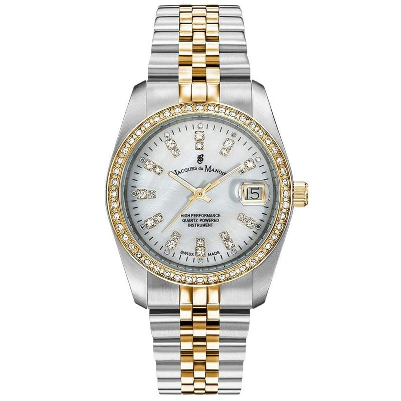 Packshot : Montre Analogique Jacques du Manoir Collection Inspiration bracelet acier bicolore