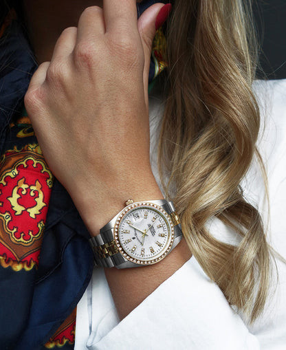 Montre Analogique Jacques du Manoir Collection Inspiration bracelet acier bicolore