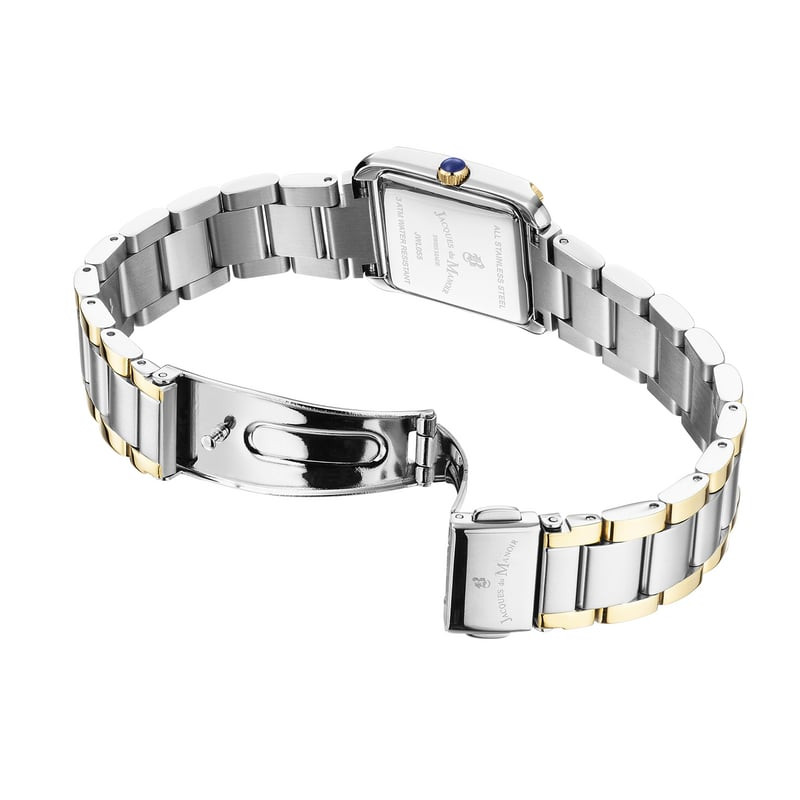 Packshot de la montre analogique JACQUES DU MANOIR Collection Emily Diamond, bracelet acier bicolore
